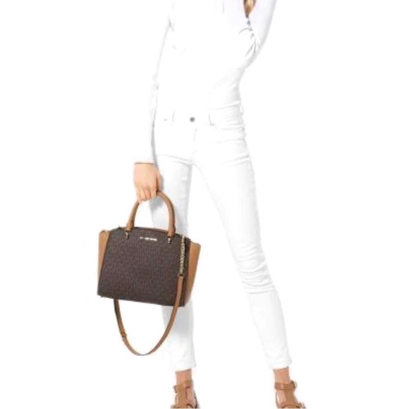 Michael Kors Ellis Signature Satchel Bag - Picture 9 of 10